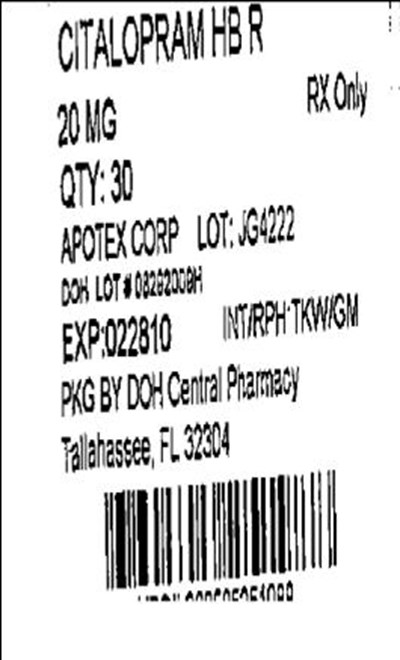 Label Image For 20mg (Citalopram 20mg(apotex))